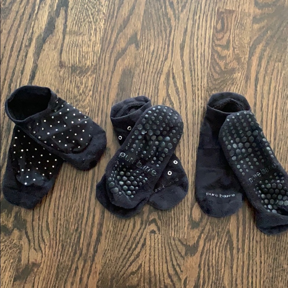 Set of three Pure Barre sticky socks small medium